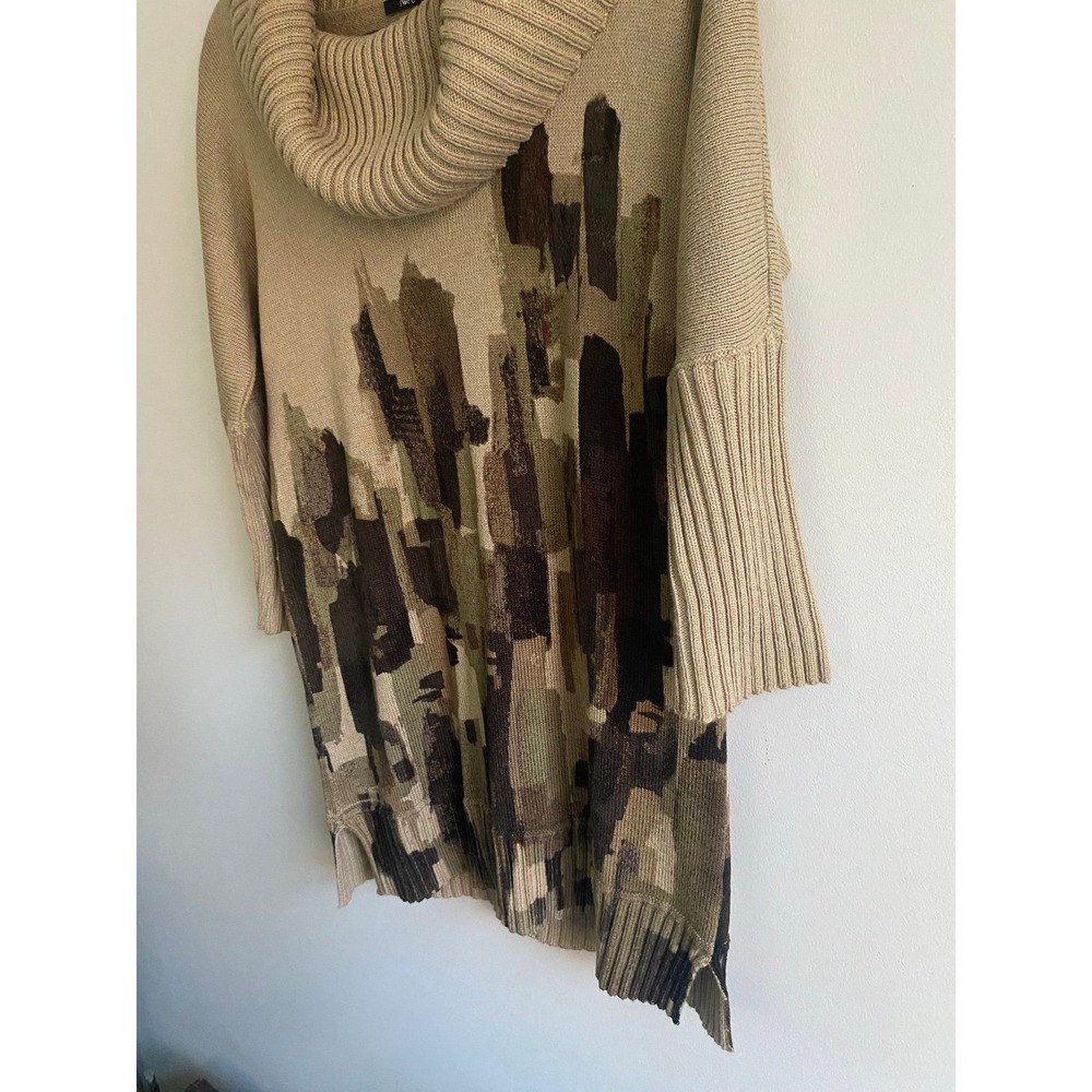 Wearable Art! Nie + Zoe Abstract Cowl Neck Sweater size M - Picture 5 of 9